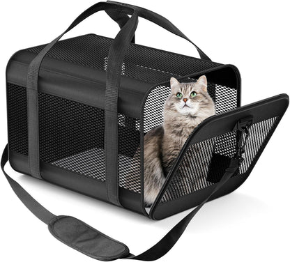 Cat Carrier Dog Carriers for Small Dogs Soft Slided Airline Approved Collapsible Pet Travel Carrier, Small (16.3" L X 11.8" H X 12.4" W)