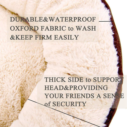 Washable Donut Cat Bed - Round, Machine Washable, Medium & Small Sizes