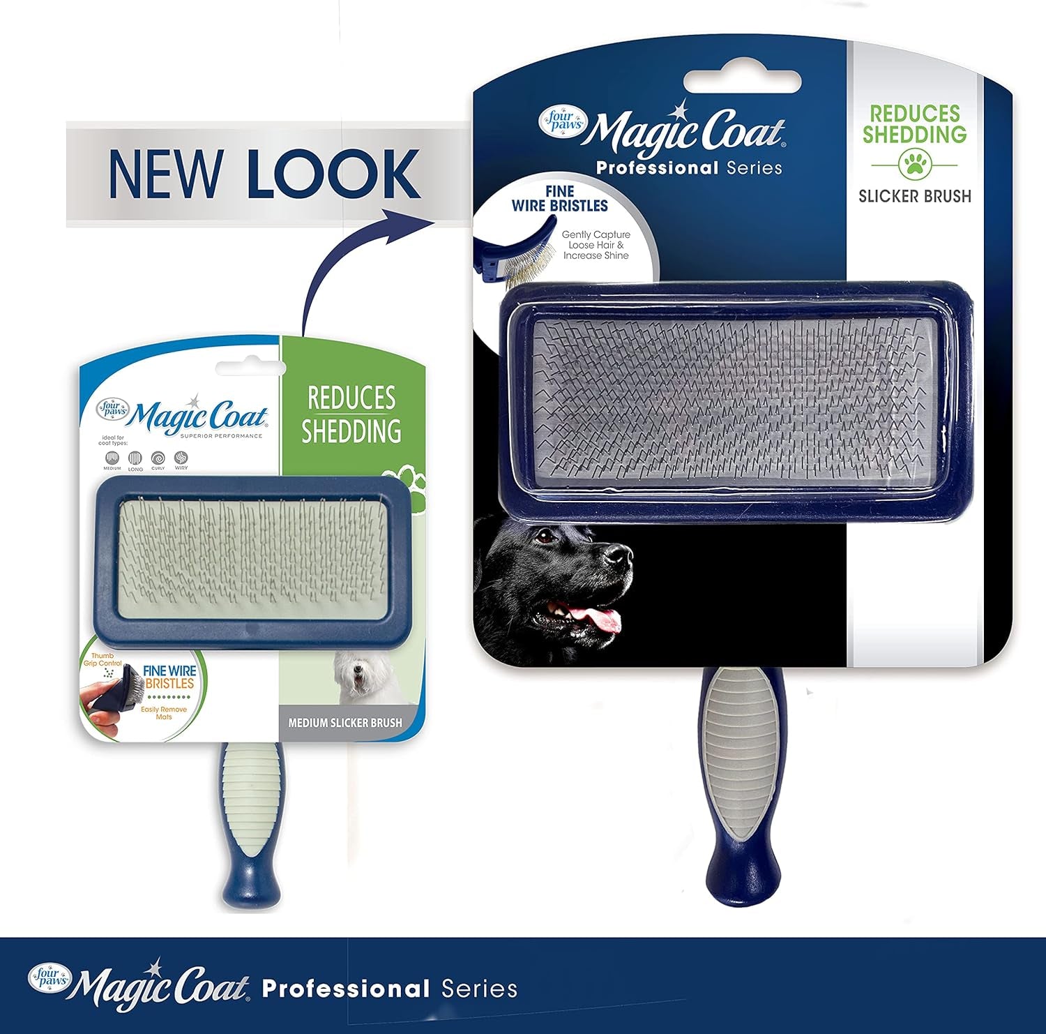 Magic Coat Professional Series Grooming Brush for Dogs & Cats, Reduces Shedding, Stimulates Coat'S Natural Oils, Ergonomic Design, Ideal for Medium, Long, Curly, and Wiry Coats