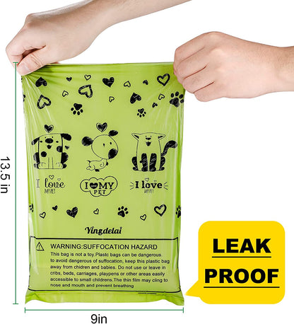 Dog Poop Bags 280 Counts: Extra Thick Leakproof Waste Bag with Dispenser for Doggy (Scented)